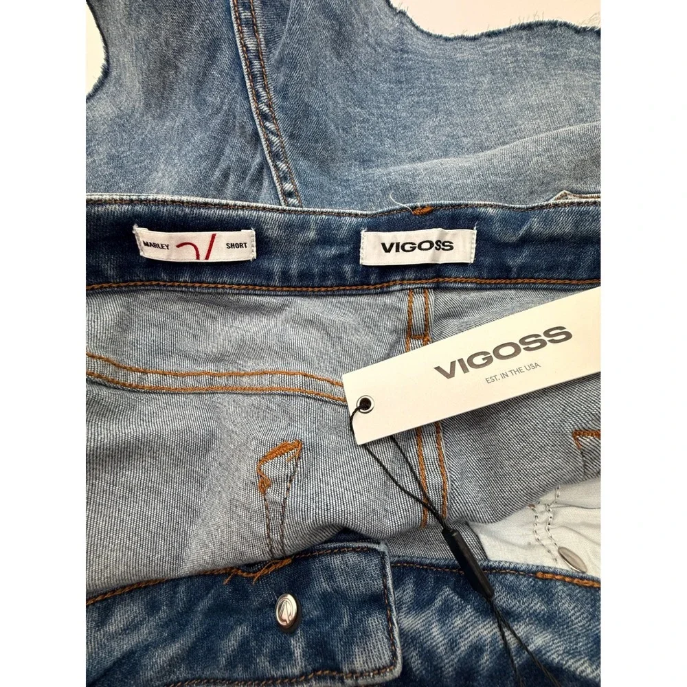 NWT Vigoss Marley Distressed Denim Cutoff Shorts Plus Size 20W Raw Hem Stretch